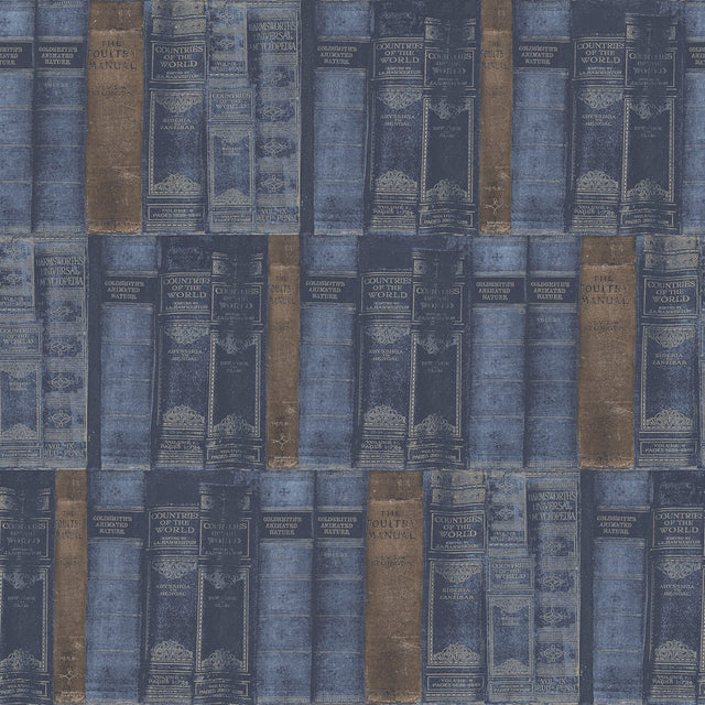 Galerie G56133 Blue Library Books - Eade's Wallpaper