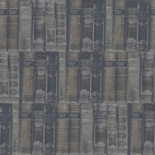 Galerie G56134 Silver Grey Library Books - Eade's Wallpaper