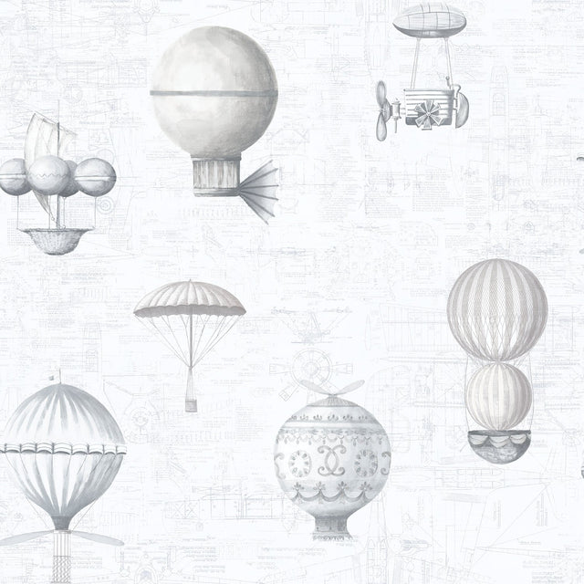 Galerie G56202 Silver Grey Air Ships - Eade's Wallpaper