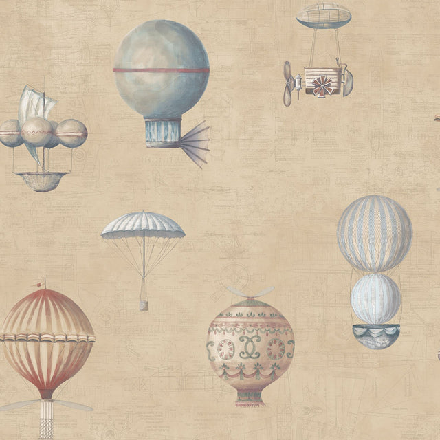 Galerie G56203 Beige Air Ships - Eade's Wallpaper