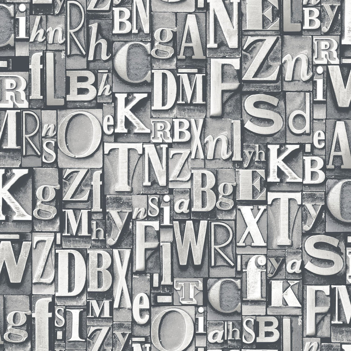 Galerie G56206 Silver Grey Block Letters - Eade's Wallpaper