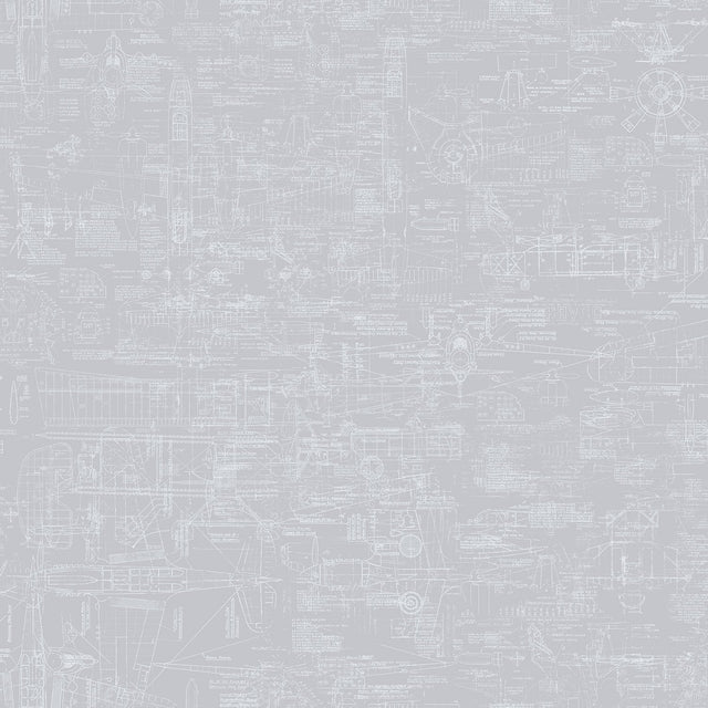 Galerie G56209 Silver Grey Blueprint - Eade's Wallpaper
