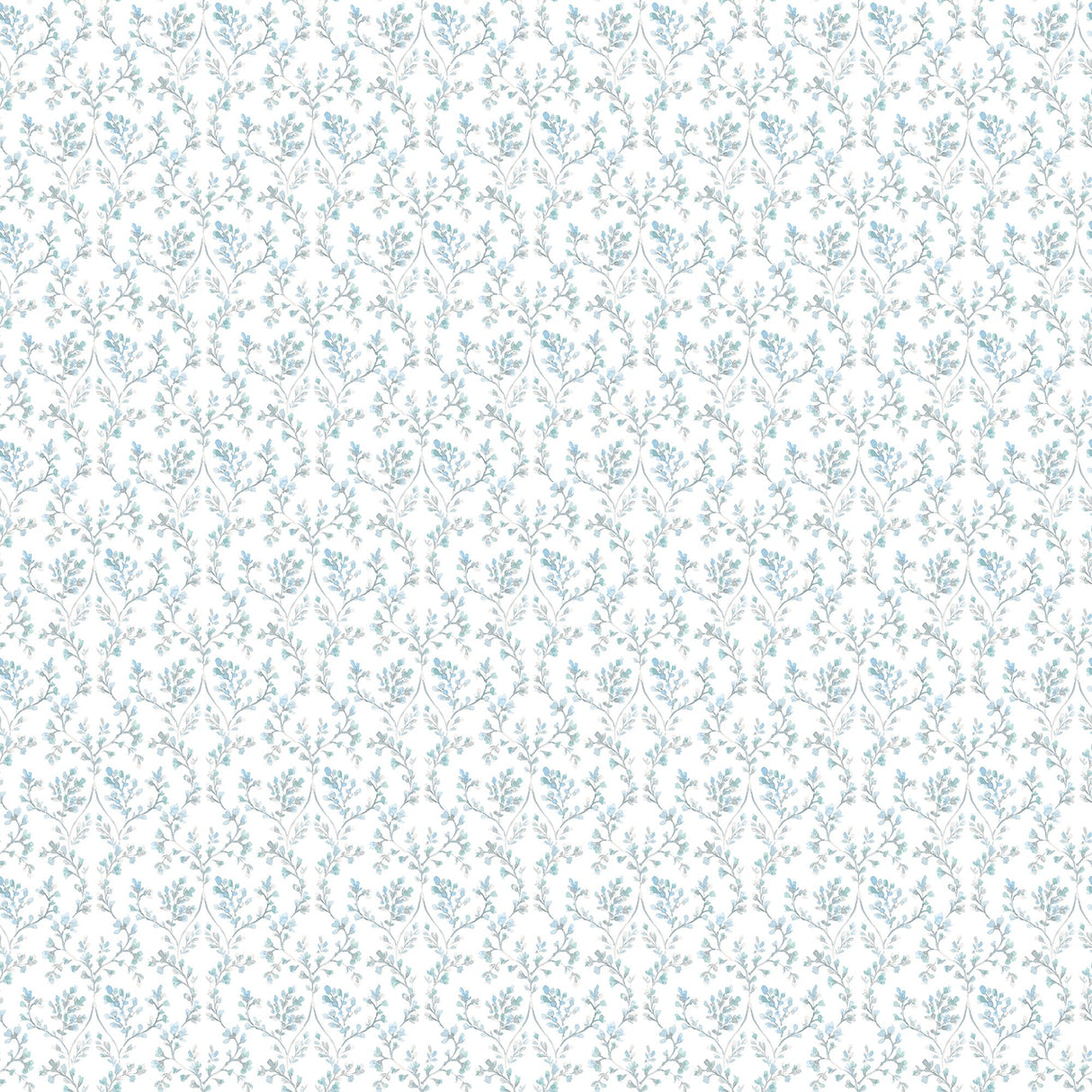 Galerie G56683 Blue Ogee Floral - Eade's Wallpaper
