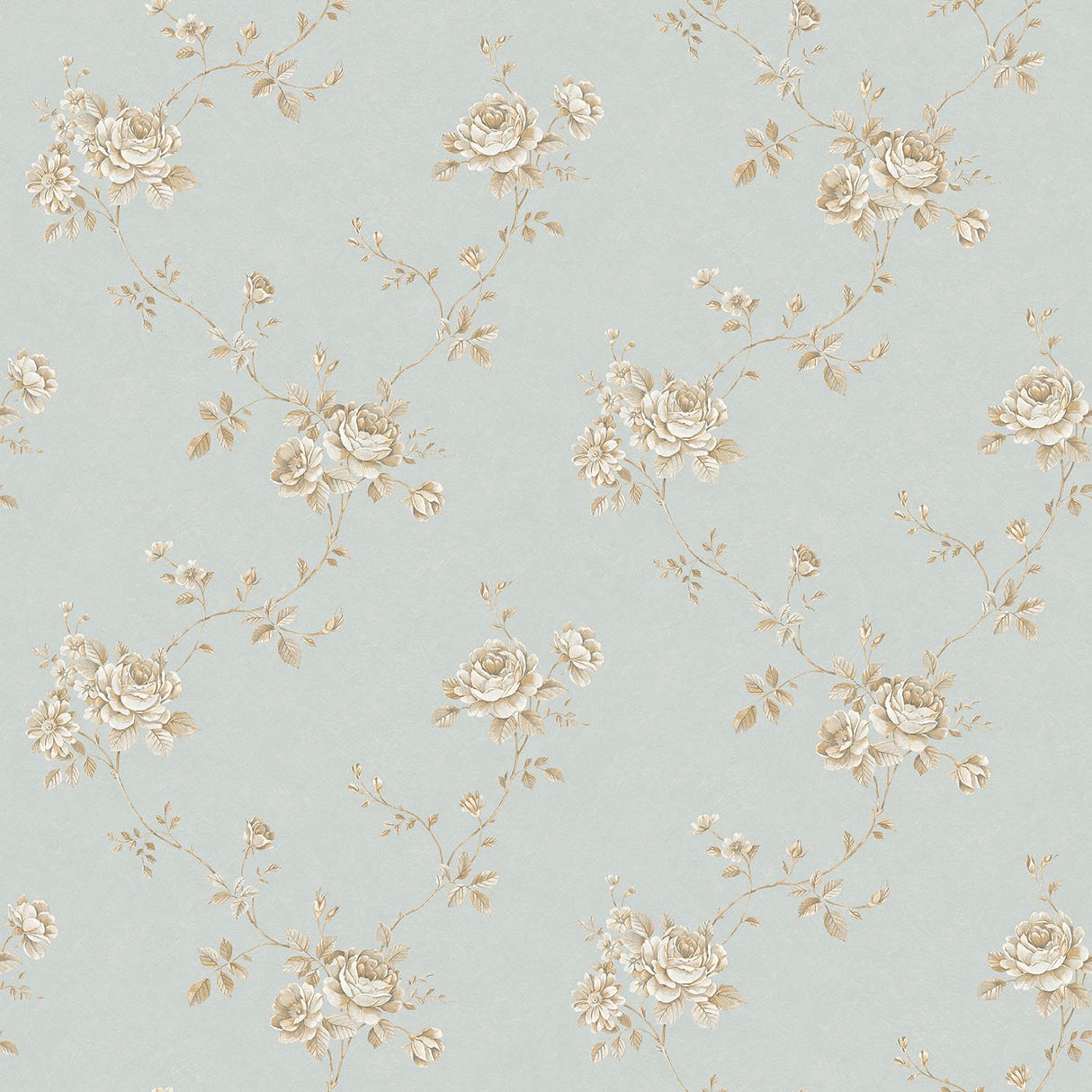 Galerie G67632 Blue Floral Rose - Eade's Wallpaper