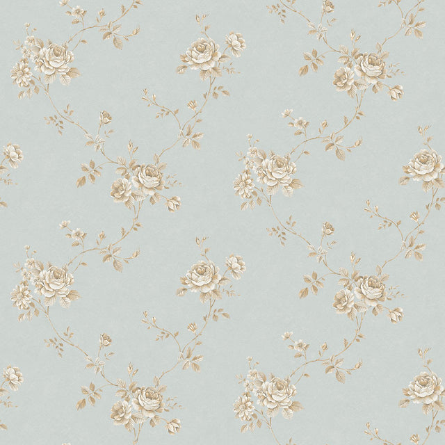 Galerie G67632 Blue Floral Rose - Eade's Wallpaper