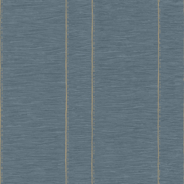 Galerie G67642 Blue Pleated Stripe - Eade's Wallpaper