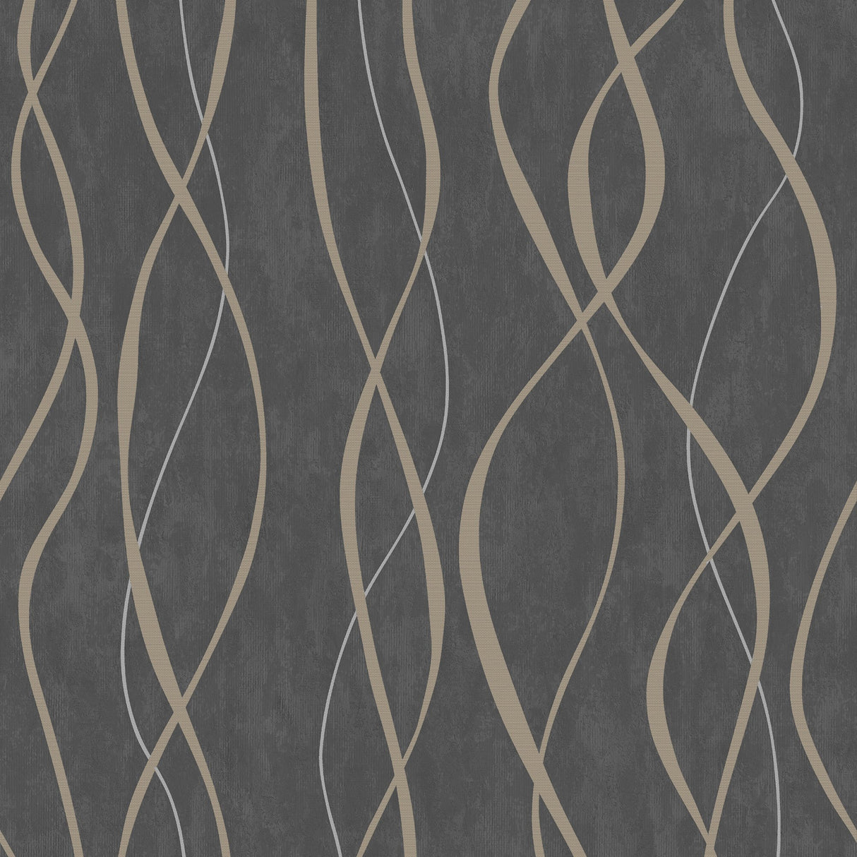 Galerie G67737 Bronze Brown Glitter Ribbons - Eade's Wallpaper