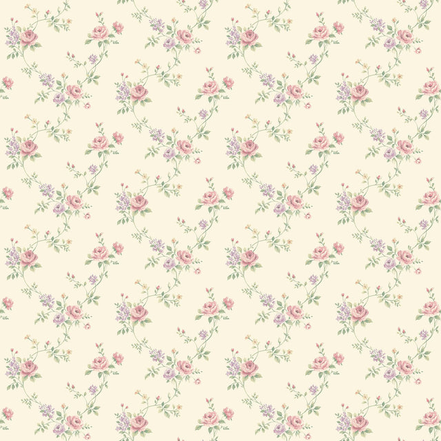 Galerie G67895 Cream Rose Floral - Eade's Wallpaper