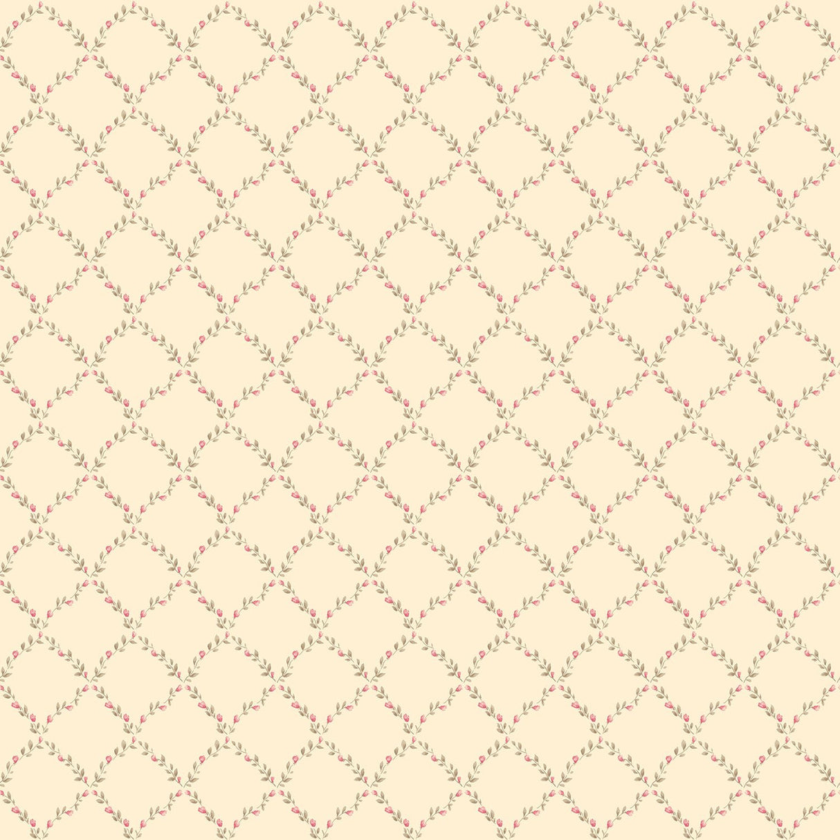 Galerie G67904 Cream Geometric Floral - Eade's Wallpaper