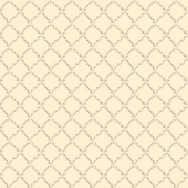 Galerie G67904 Cream Geometric Floral - Eade's Wallpaper