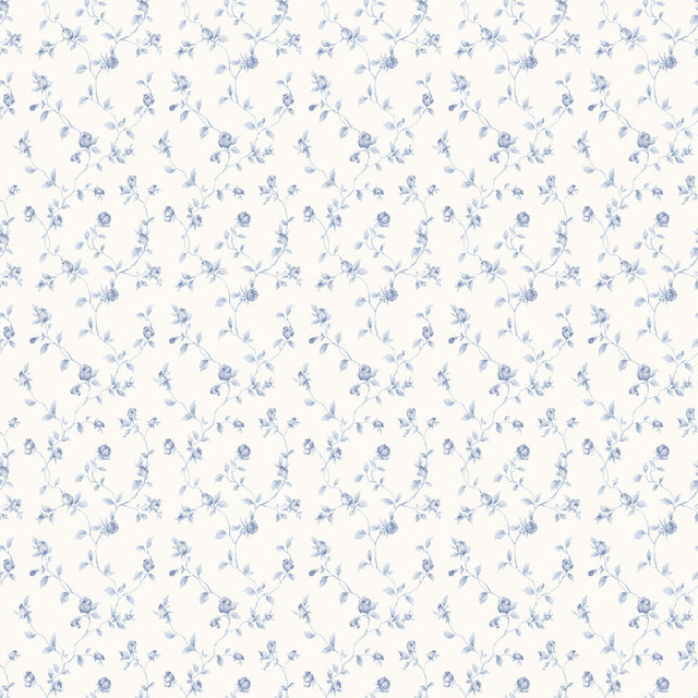 Galerie G67932 Blue Rose Bud Trellis - Eade's Wallpaper