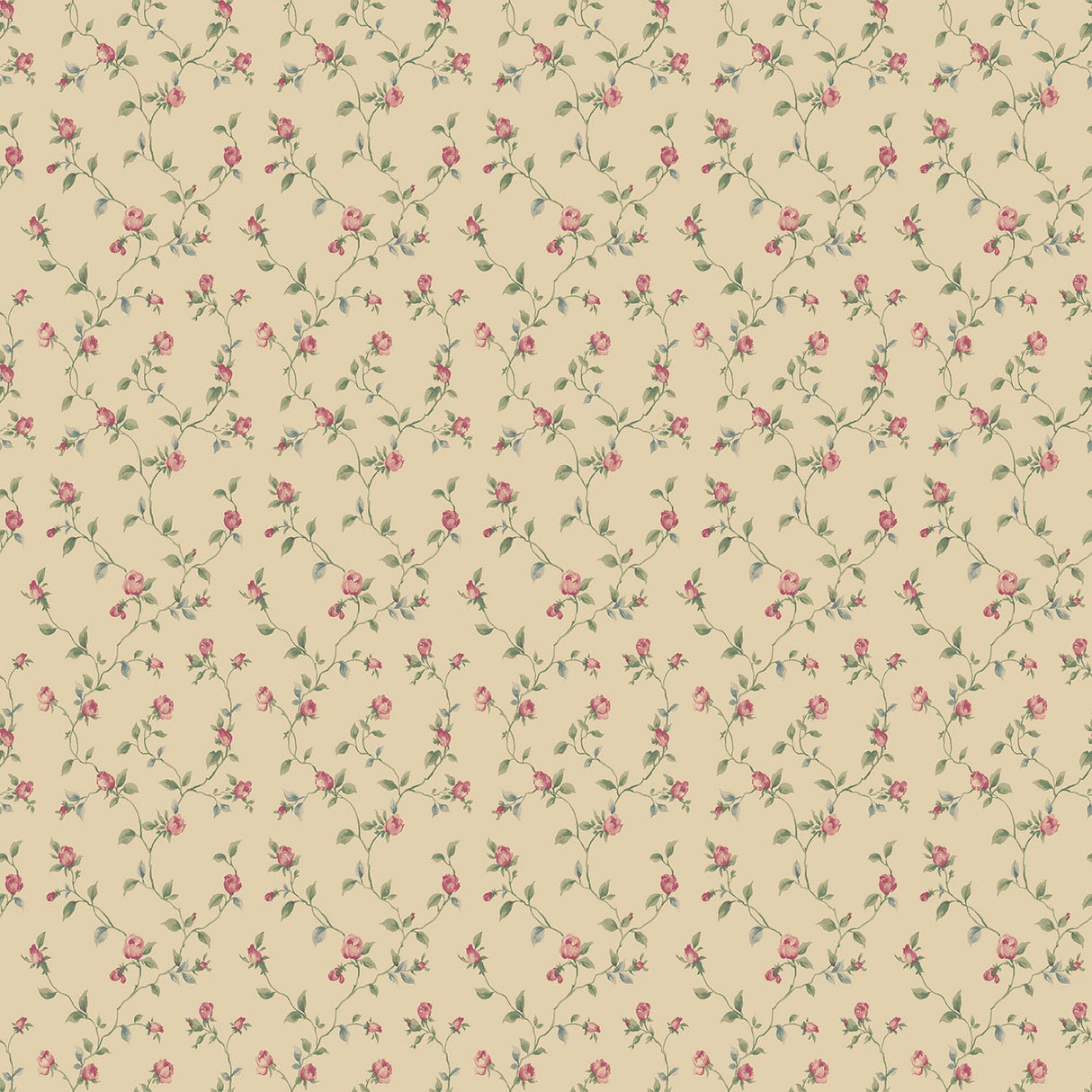 Galerie G67934 Cream Rose Bud Trellis - Eade's Wallpaper