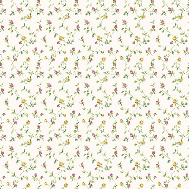 Galerie G67936 White Rose Bud Trellis - Eade's Wallpaper