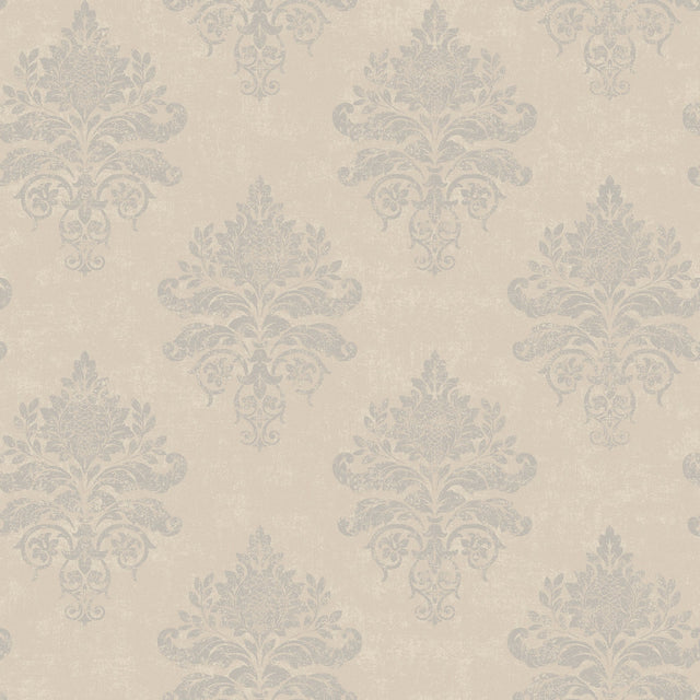 Galerie G68668 Beige Medallion Damask - Eade's Wallpaper