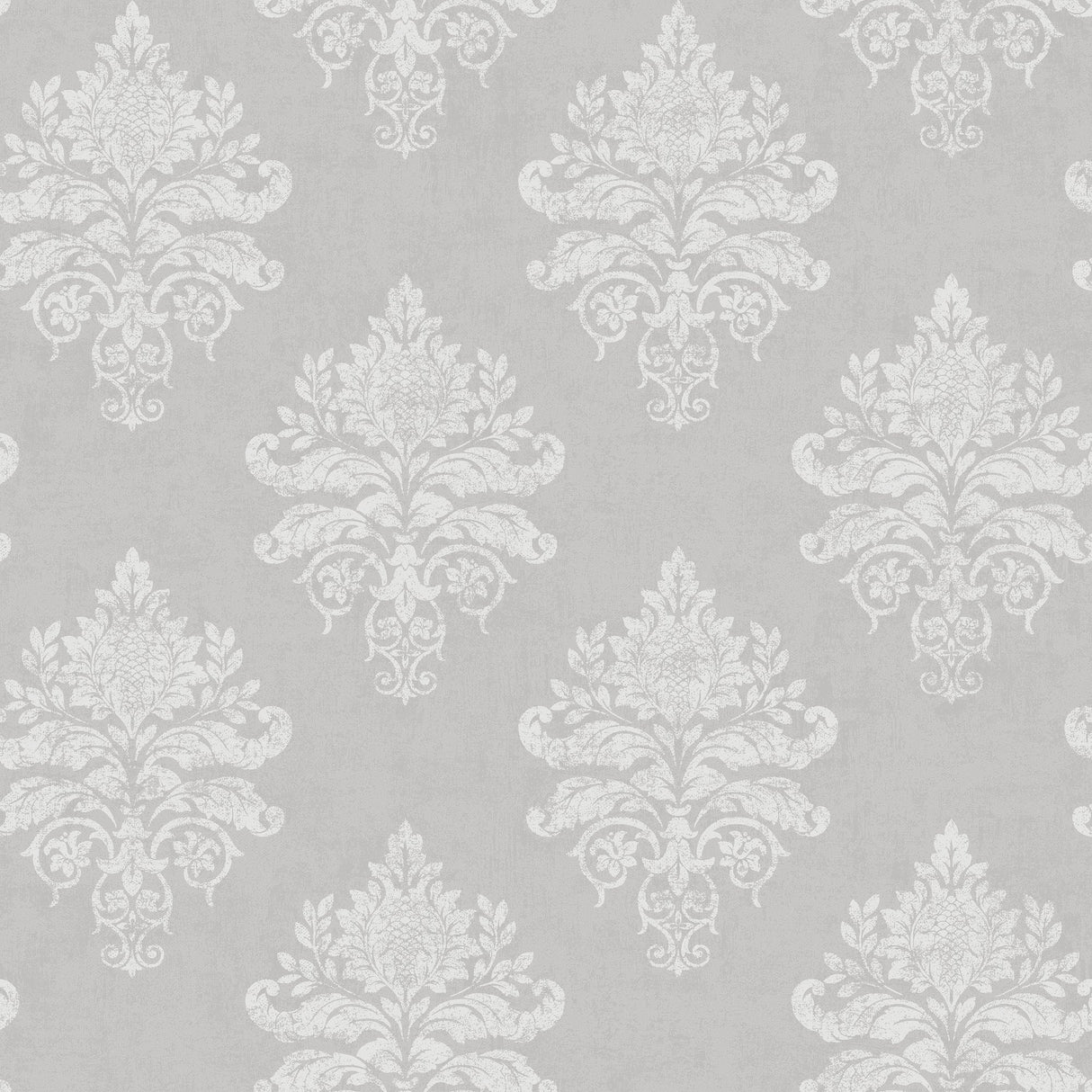 Galerie G68670 Silver Grey Medallion Damask - Eade's Wallpaper
