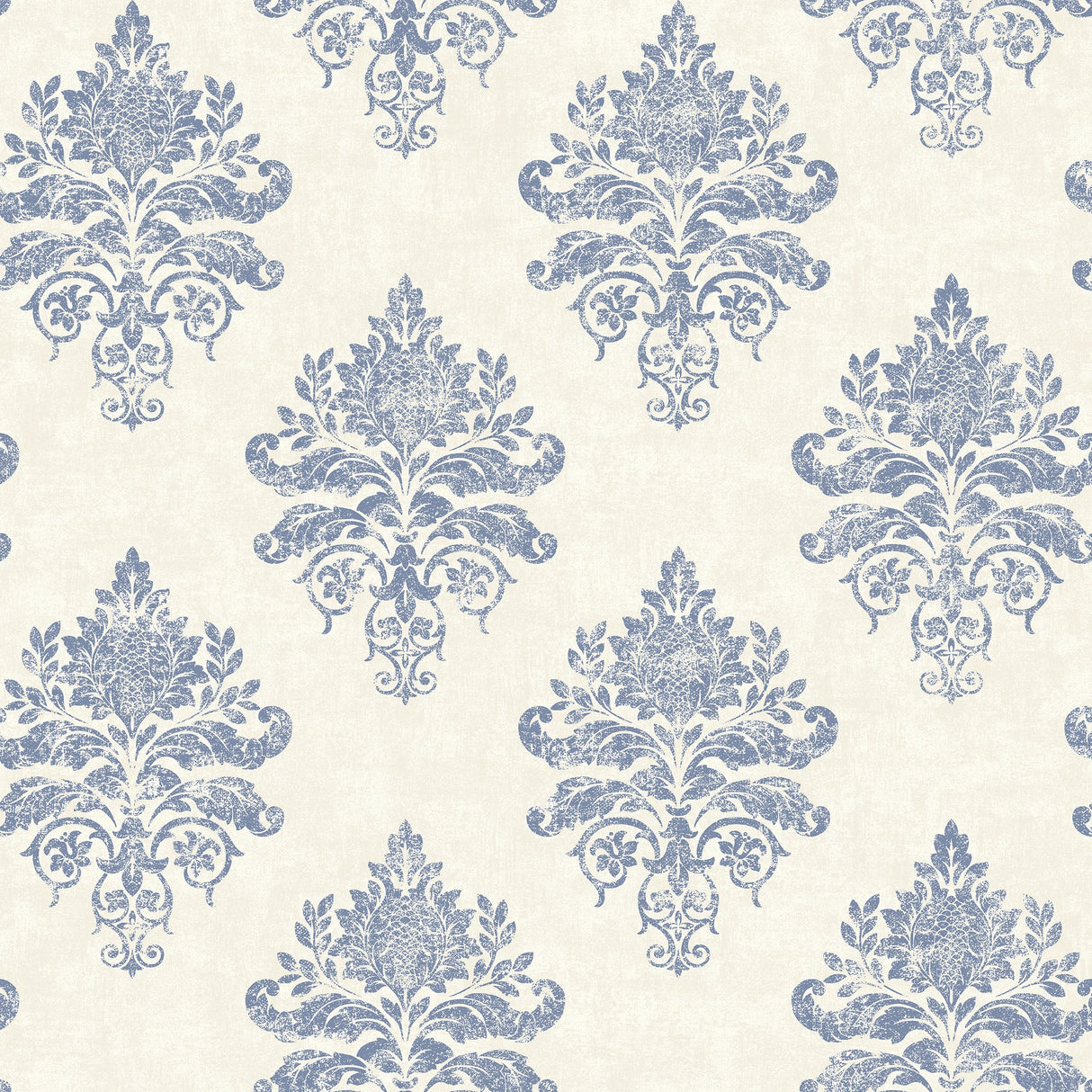 Galerie G68671 White Medallion Damask - Eade's Wallpaper