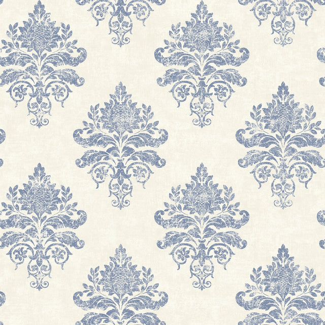Galerie G68671 White Medallion Damask - Eade's Wallpaper
