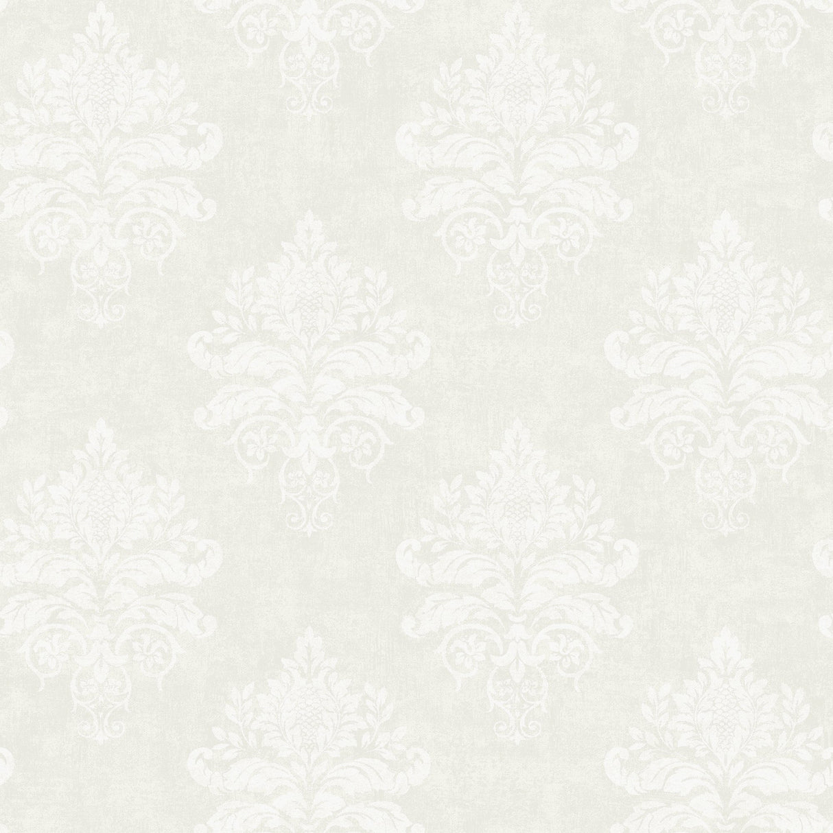 Galerie G68672 White Medallion Damask - Eade's Wallpaper