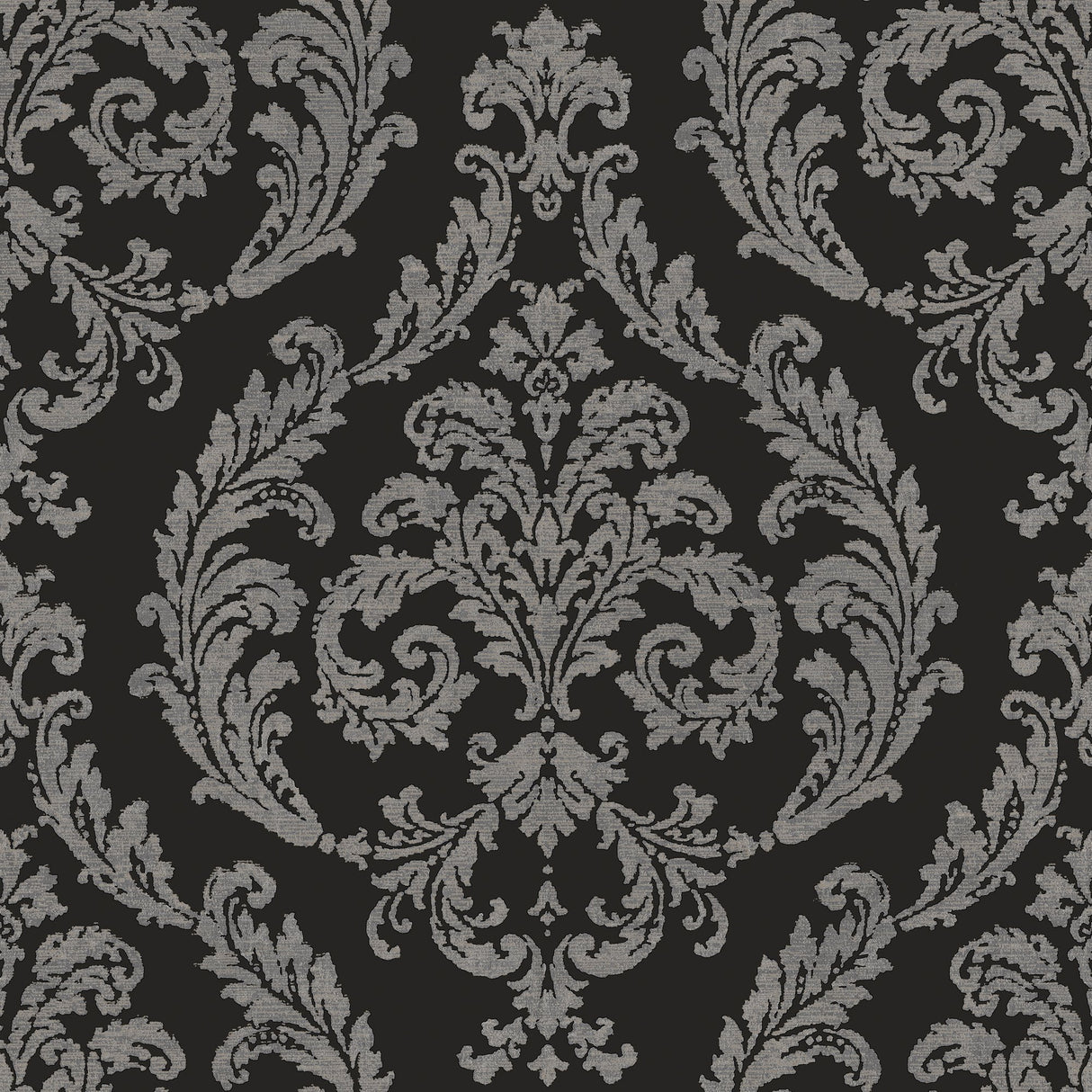Galerie G68676 Black Silk Damask - Eade's Wallpaper