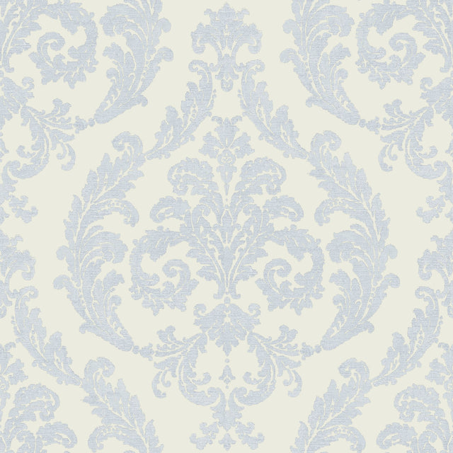 Galerie G68677 White Silk Damask - Eade's Wallpaper