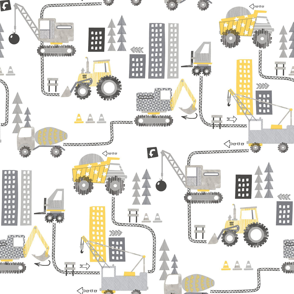 Galerie G78362 Yellow Construction - Eade's Wallpaper