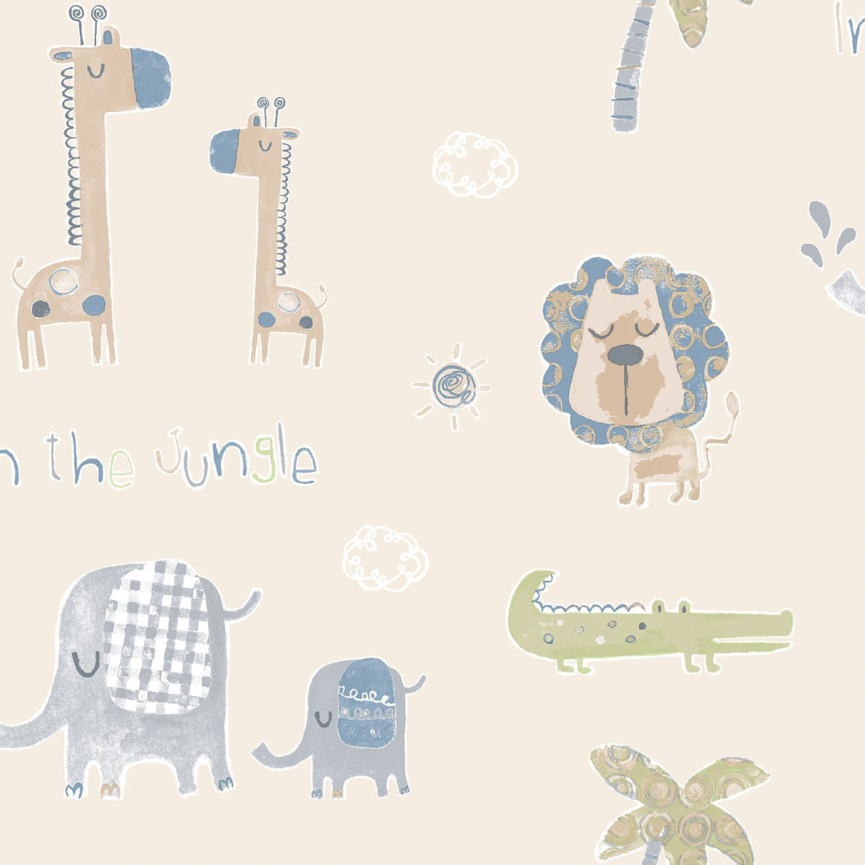 Galerie G78378 Beige Jungle Friends - Eade's Wallpaper