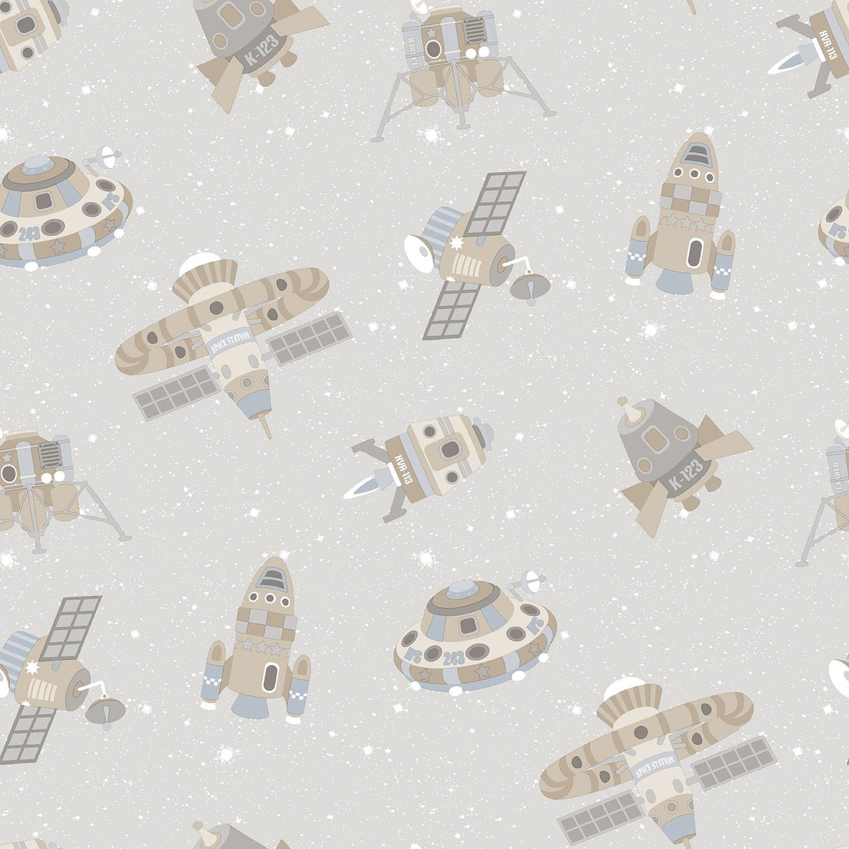 Galerie G78412 Silver Grey Spaceships - Eade's Wallpaper