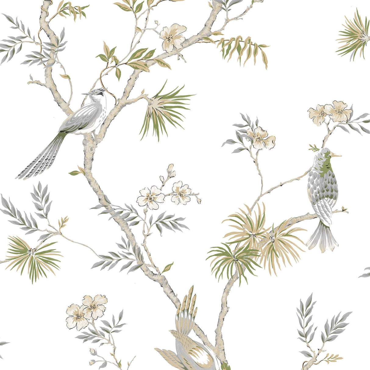 Galerie G78492 Green Classic Bird Trail - Eade's Wallpaper