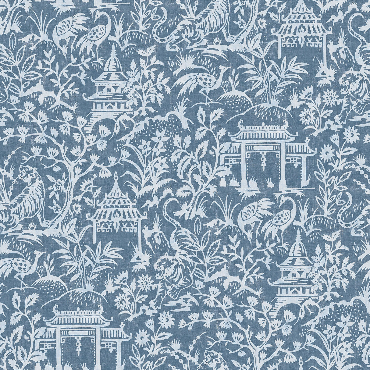 Galerie G78508 Blue Garden Toile - Eade's Wallpaper