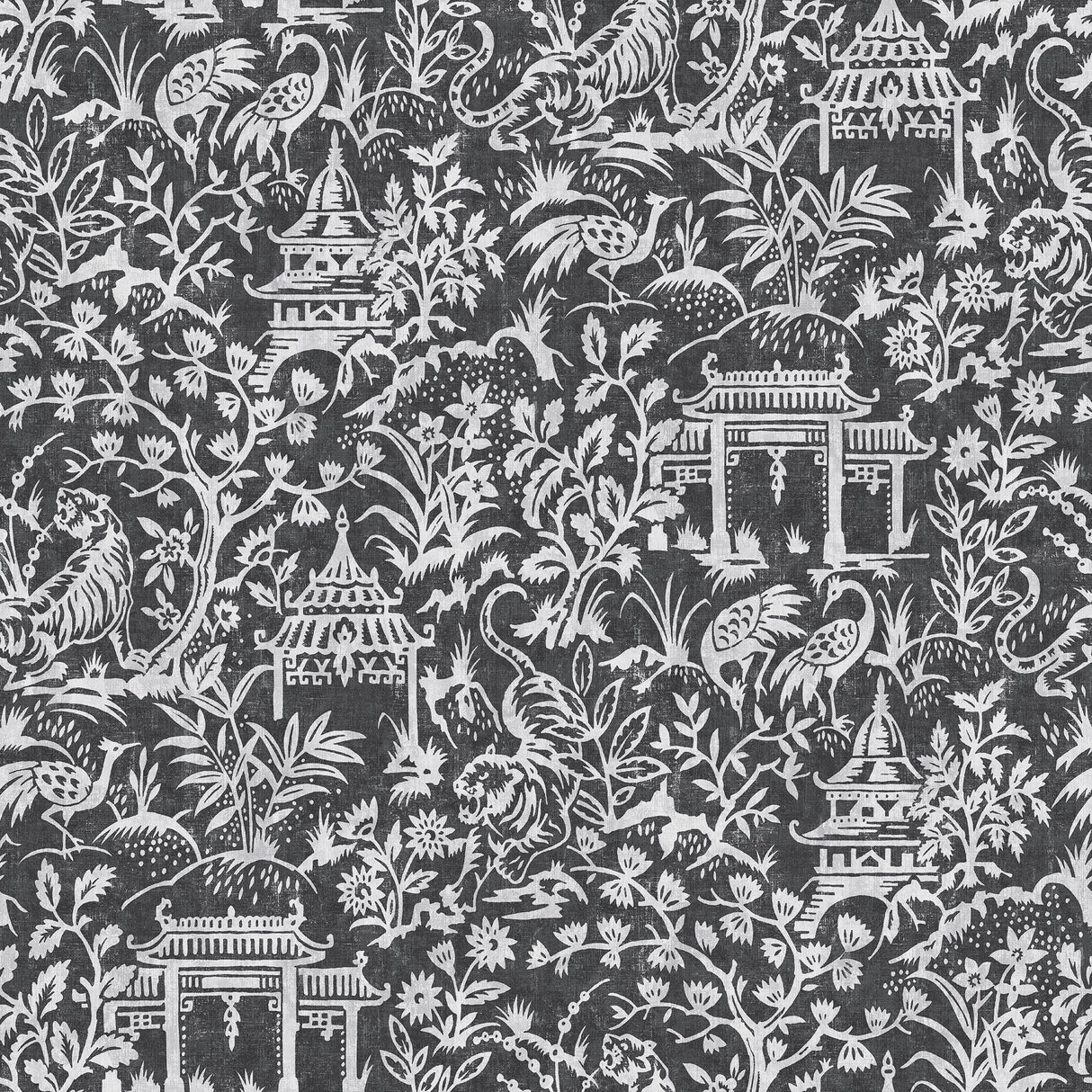 Galerie G78510 Black Garden Toile - Eade's Wallpaper