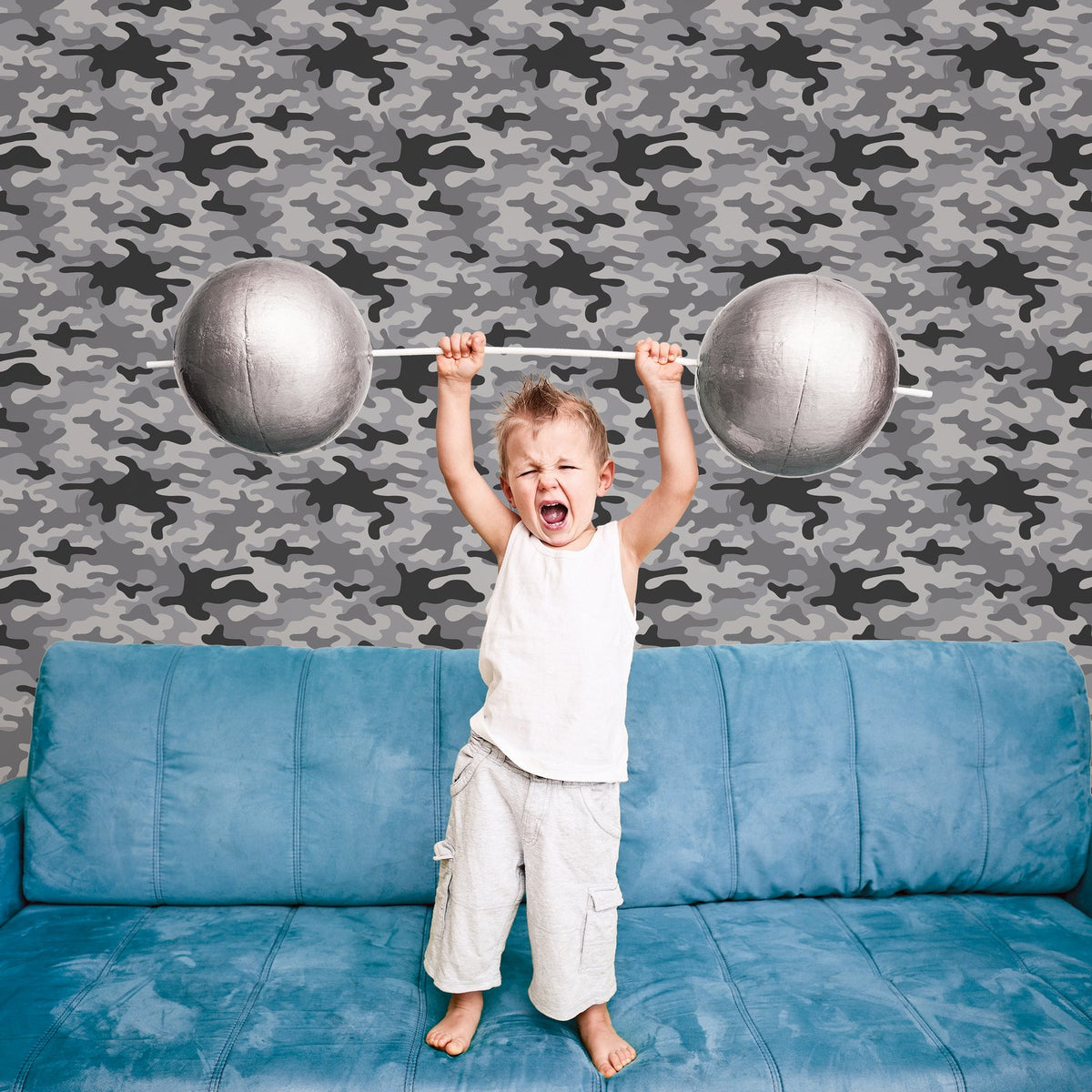 Galerie Kids and Teens Camo Grey Wallpaper G78553