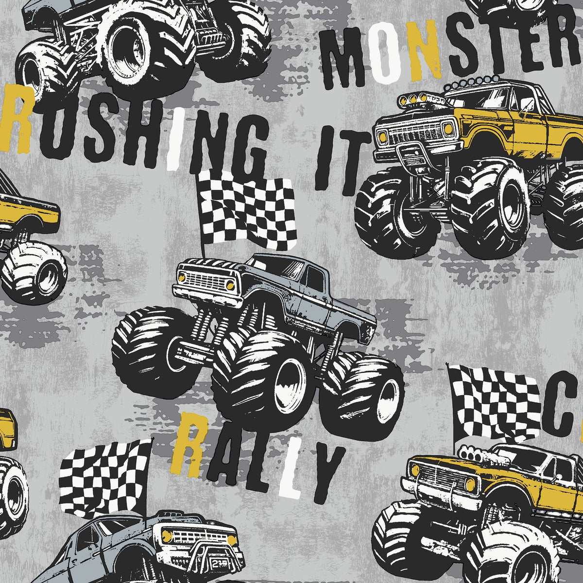 Galerie Kids and Teens Monster Trucks Grey Wallpaper G78571