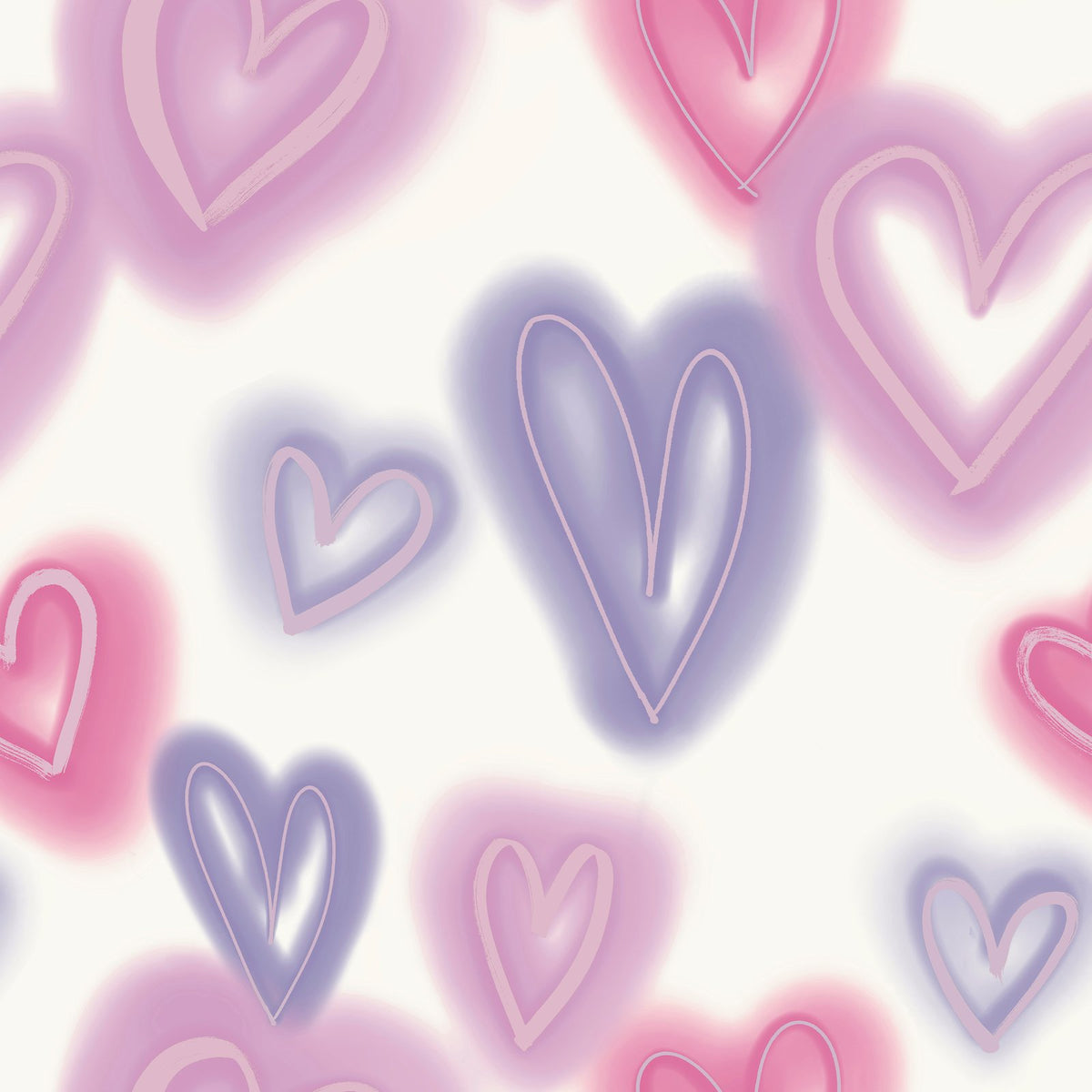 Galerie Kids and Teens Neon Hearts Purple Wallpaper G78574