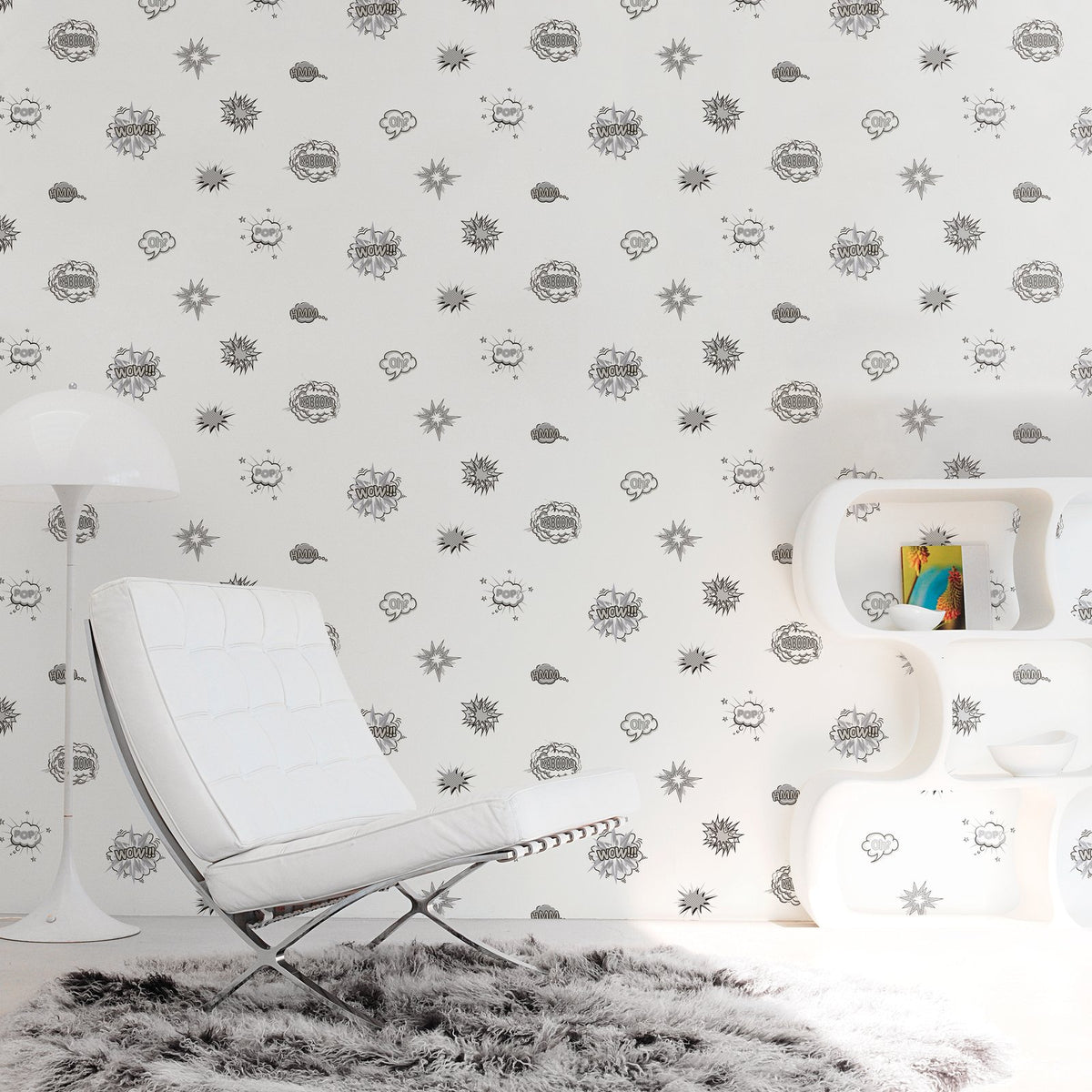 Galerie Kids and Teens Pop Art Grey Wallpaper G78579