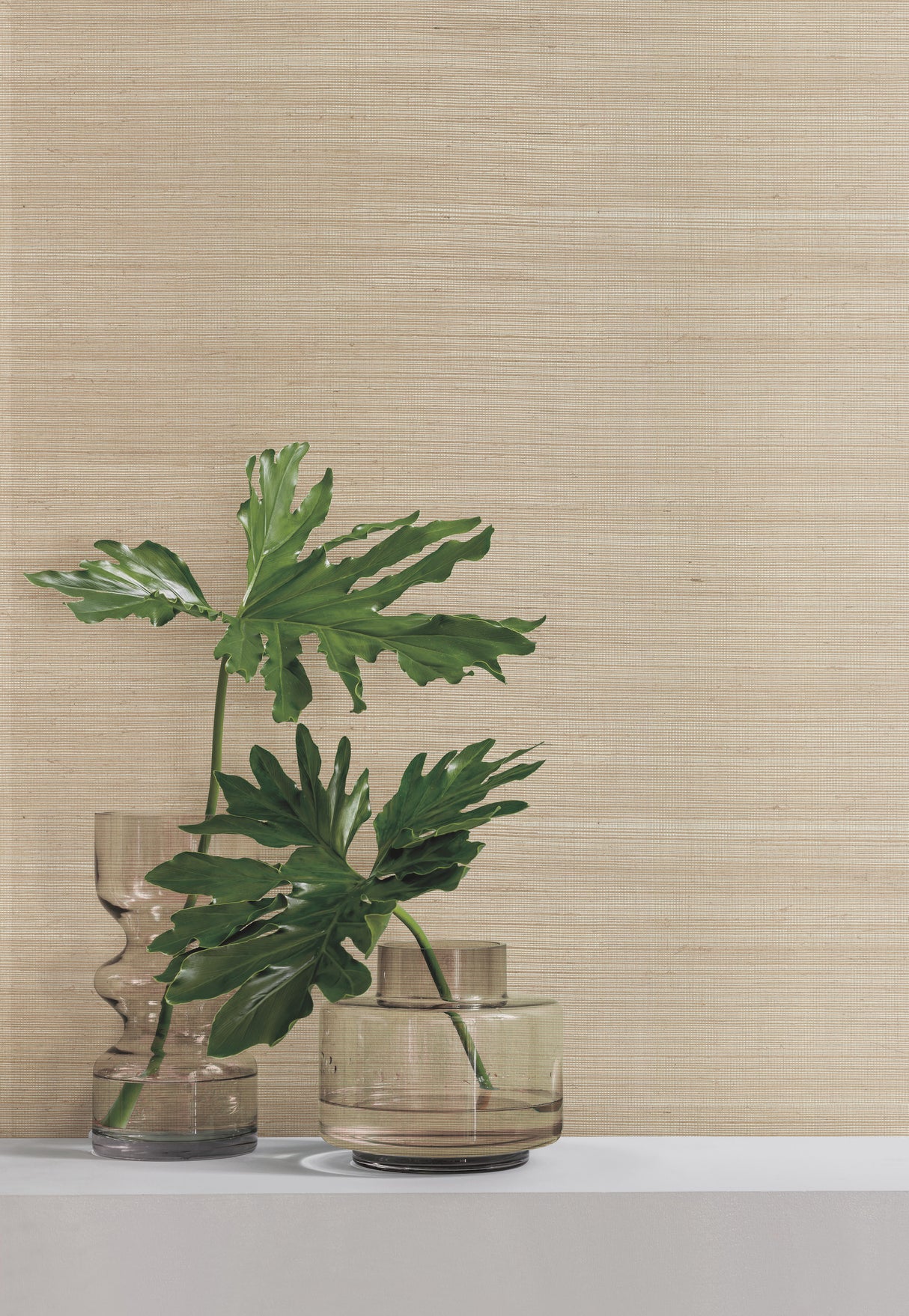 York GC0700DL Plain Sisal Grasscloth Taupe & Silver Wallpaper