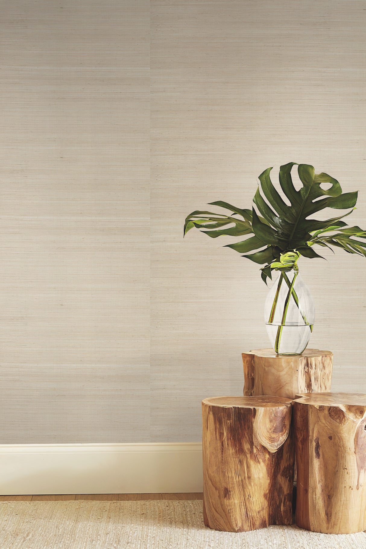 York GC0700DL Plain Sisal Grasscloth Taupe & Silver Wallpaper
