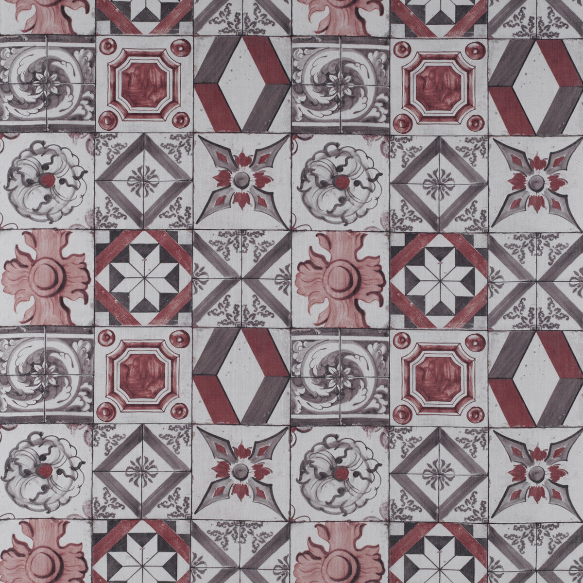 GASTON Y DANIELA GDT5332.001.0 TRASTEVERE ROJO/MARRON Fabric - Eade's Wallpaper