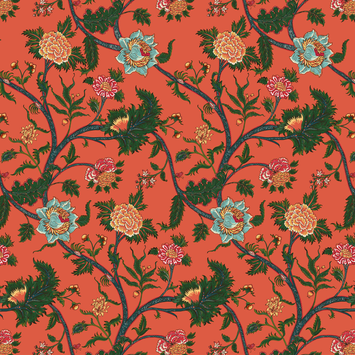 GASTON Y DANIELA GDT5545.001.0 PALAMPORE CORAL Fabric - Eade's Wallpaper