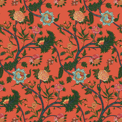 GASTON Y DANIELA GDT5545.001.0 PALAMPORE CORAL Fabric - Eade's Wallpaper