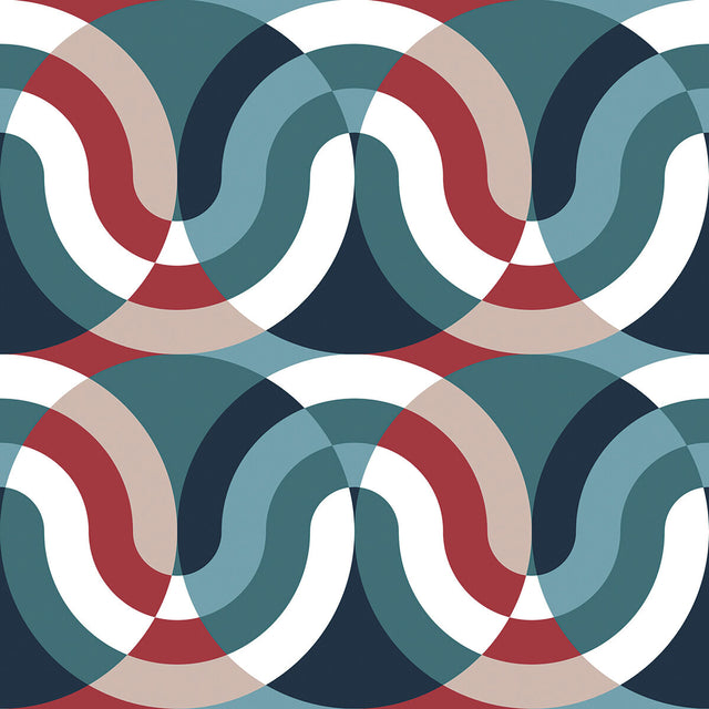 GASTON Y DANIELA GDT5624.001.0 KIMI AZUL/ROJO Fabric - Eade's Wallpaper