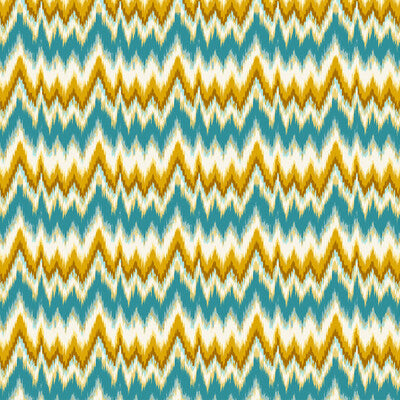 GASTON Y DANIELA GDT5677.003.0 CALA FIGUERA TURQUESA/OCRE Fabric - Eade's Wallpaper