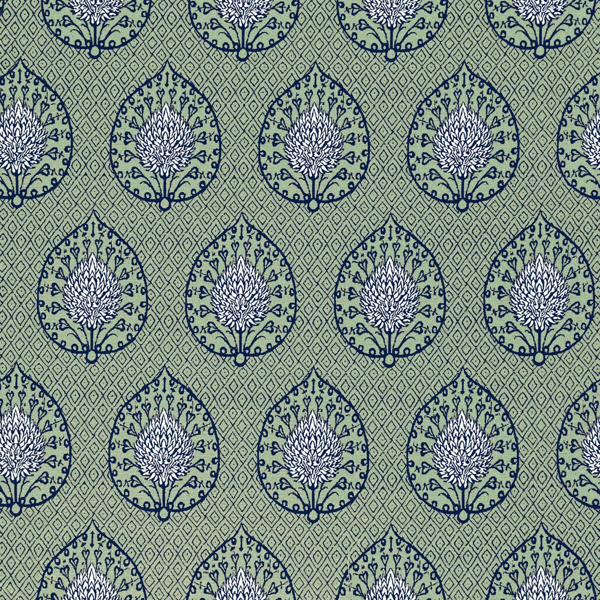 GASTON Y DANIELA GDT5692.002.0 PALMETA FONDO VERDE Fabric - Eade's Wallpaper