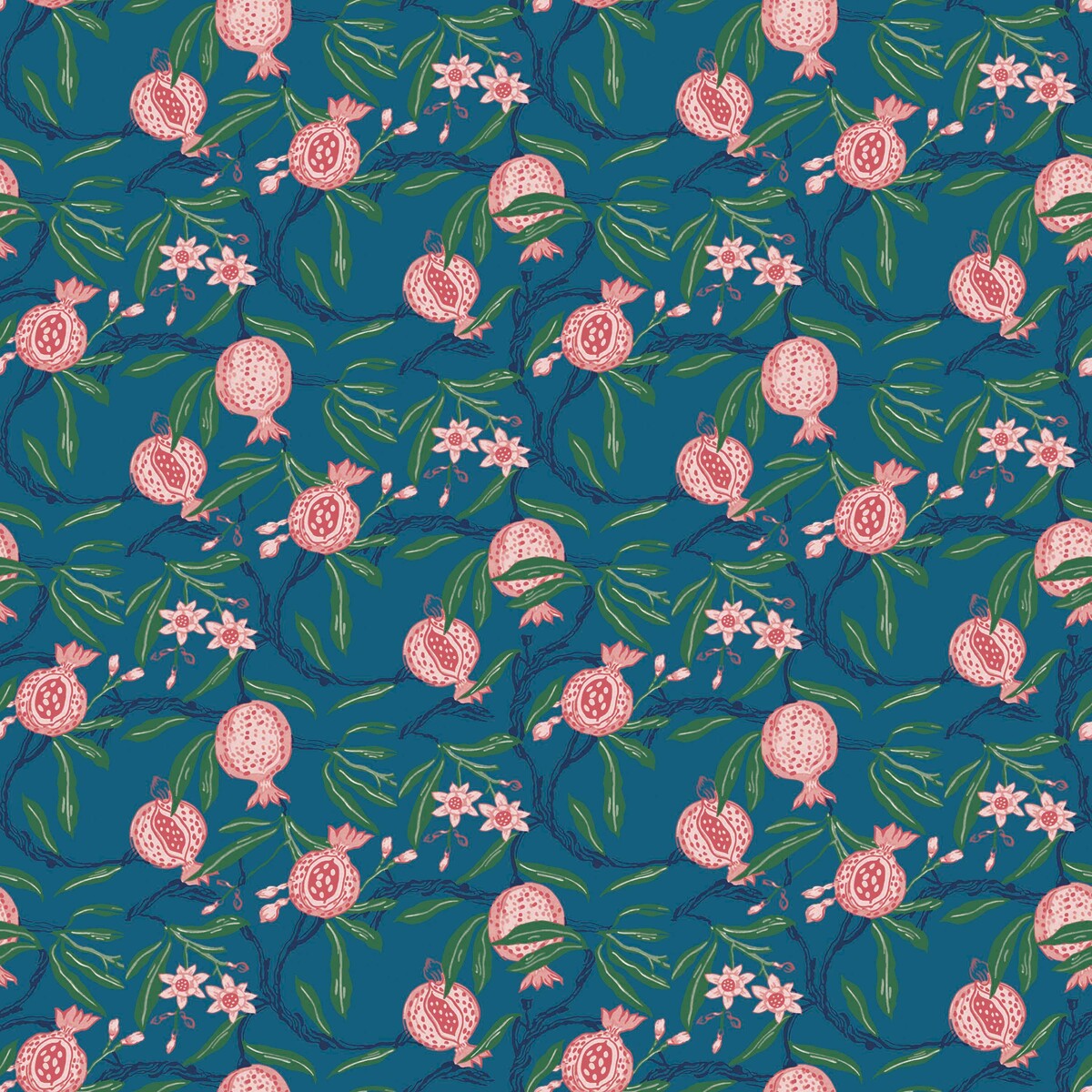 GASTON Y DANIELA GDW5439.002.0 GRANADAS AZUL/NOCHE Wallpaper - Eade's Wallpaper