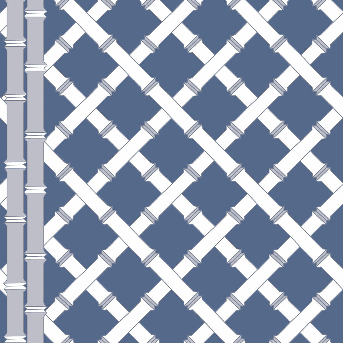 GASTON Y DANIELA GDW5455.004.0 TRELLIS AZUL/BLANCO Wallpaper - Eade's Wallpaper