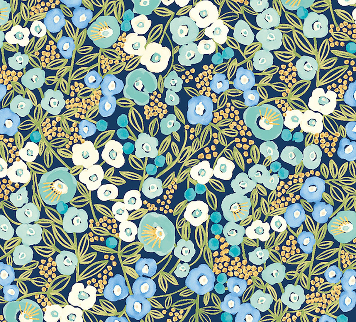 ohpopsi GHS50111W Flora Ditsy Blue Garden Wallpaper