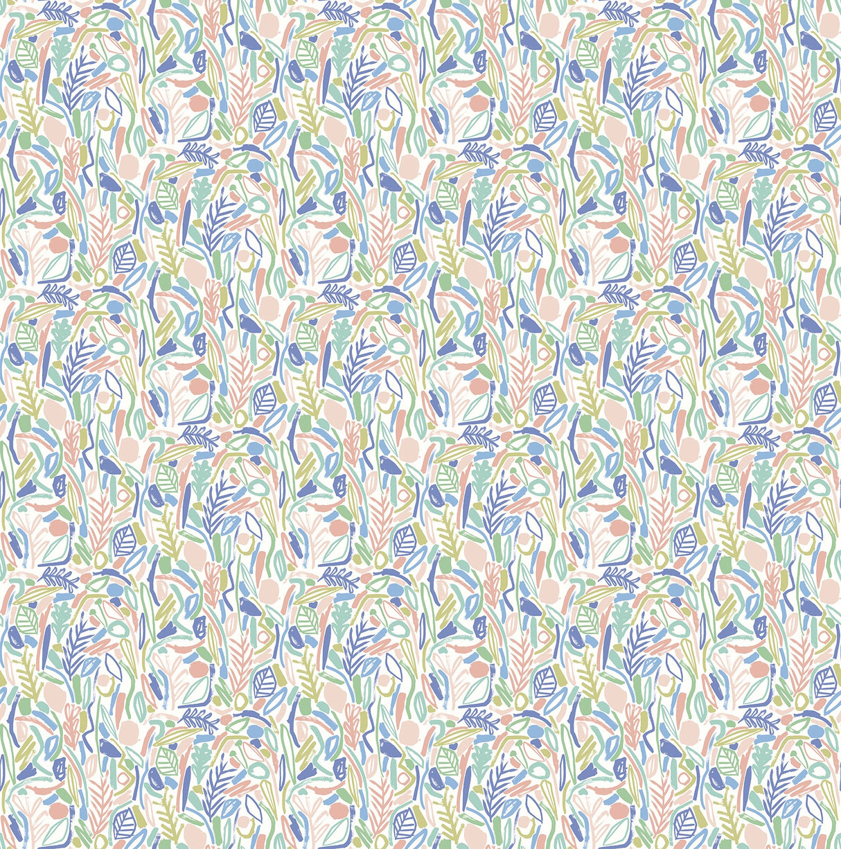 ohpopsi GHS50145W Verdure Pastel Painted Botanical Wallpaper