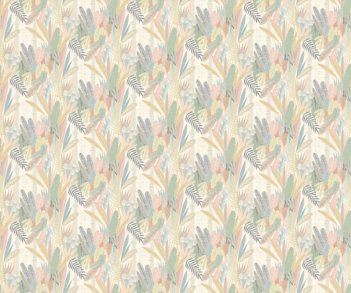 ohpopsi GHS50149W Glasshouse Pastel Tropical Damask Wallpaper