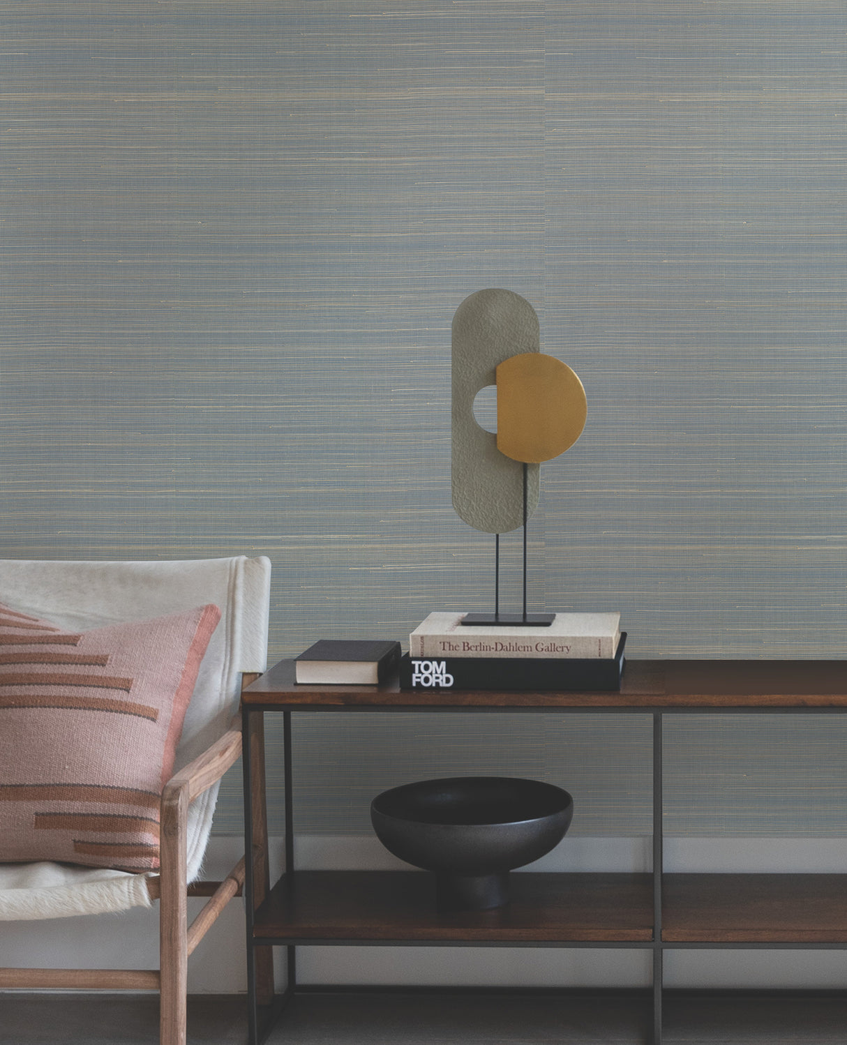 York GL0503GV Abaca Weave Blue Wallpaper