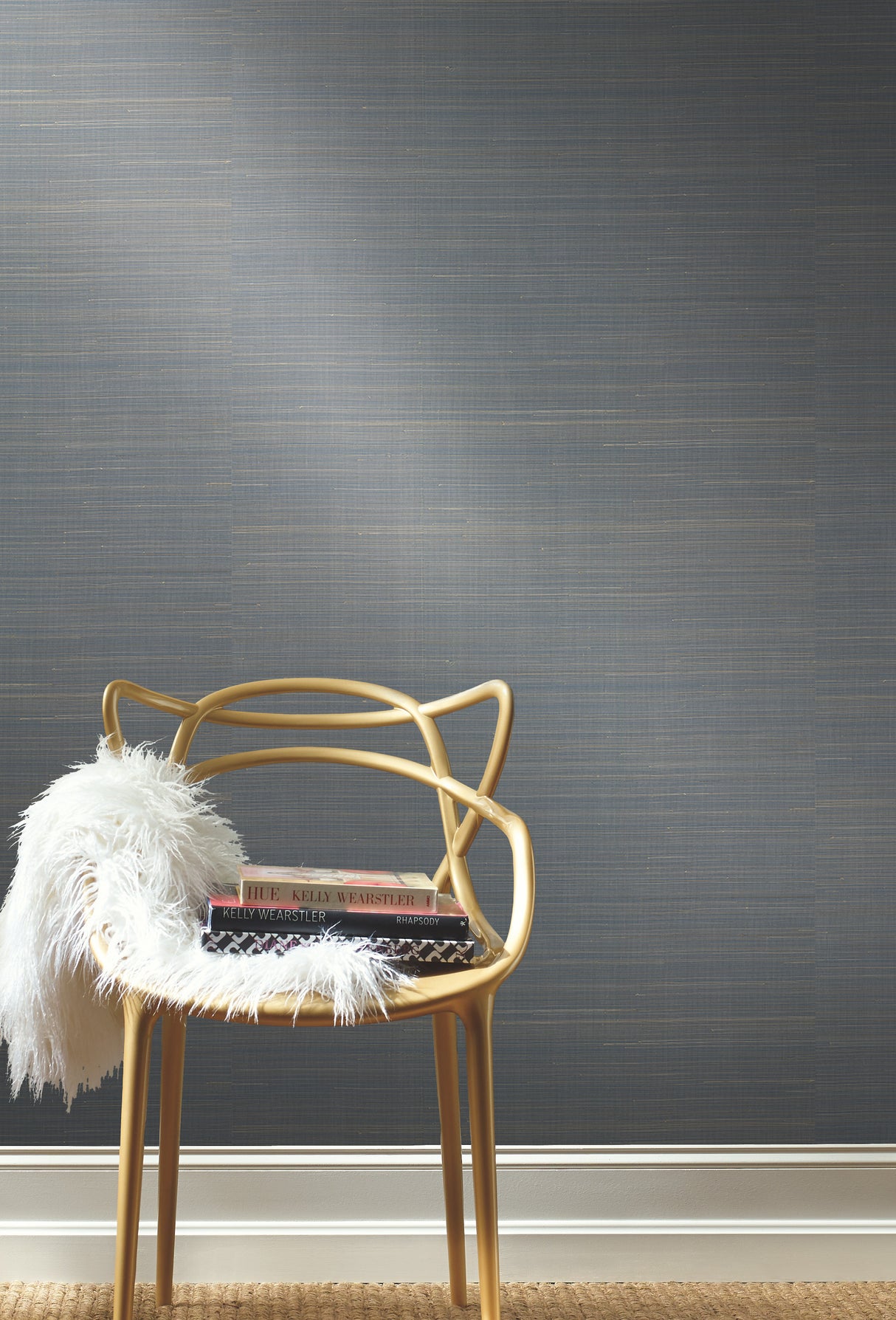 York GL0503 Abaca Weave Blue Wallpaper