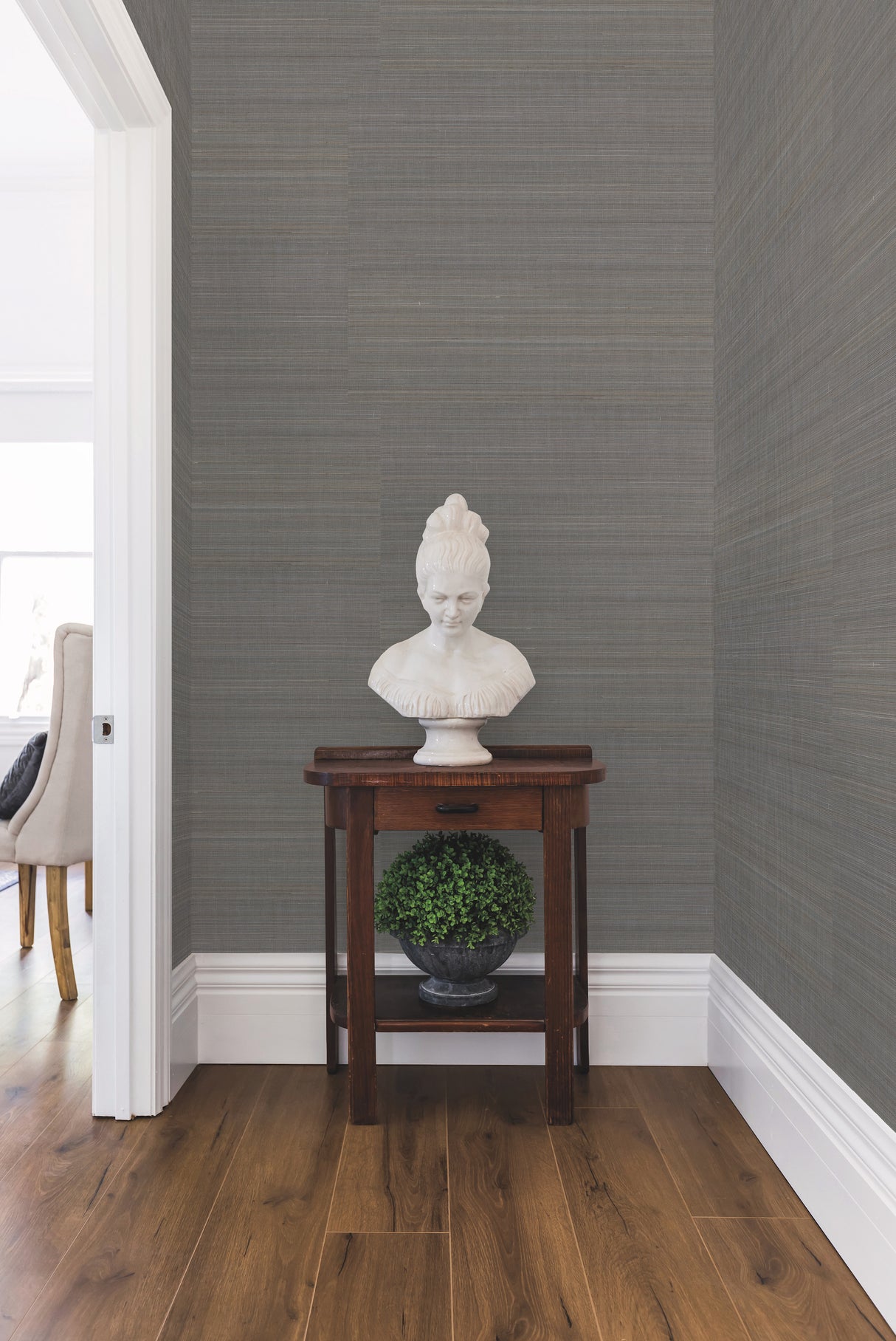 York GL0504 Abaca Weave Black Wallpaper